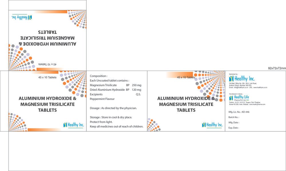 Dried Aluminium Hydroxide Gel Magnesium Trisilicate Peppermint Oil Tablets