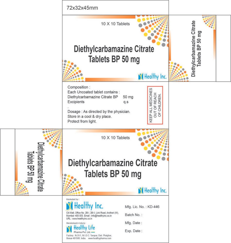 Diethyl Carbamazine Citrate Tablets and DEC Tablets Supplier Diethylcarbamazine citrate DEC tablets