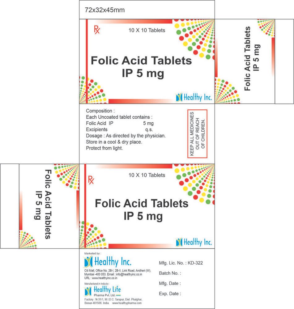 Folic Acid + Niacinamide Tablets Folic Acid Tablets