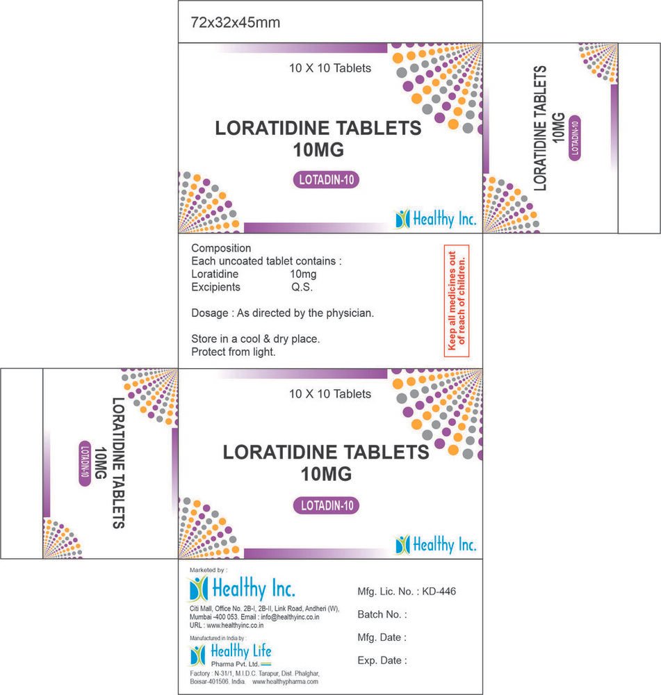 Loratadine Tablets (Lotadin) Loratadine Tablets product packshot