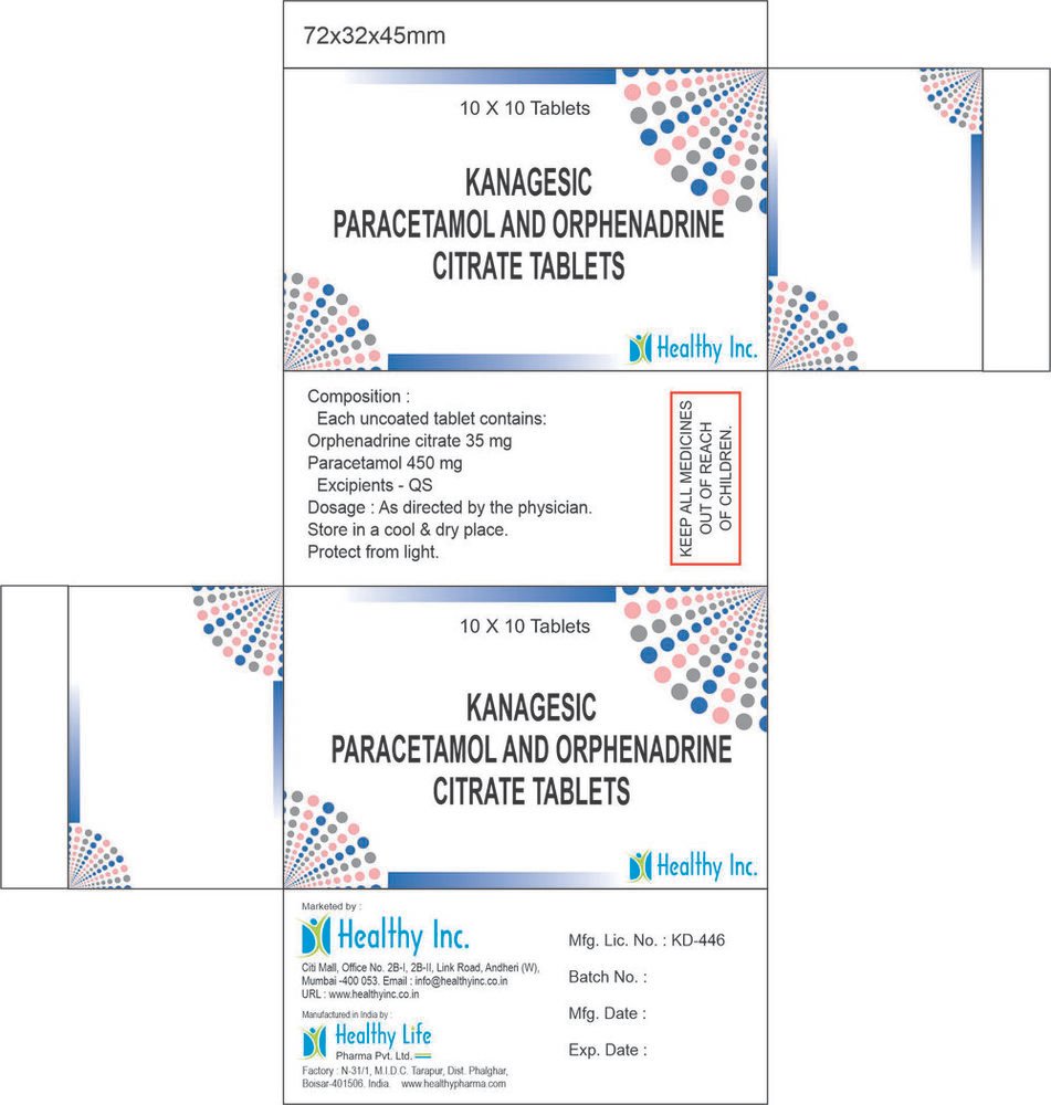 Paracetamol and Orphenadrine Citrate Tablets Paracetamol and Orphenadrine Citrate Tablets